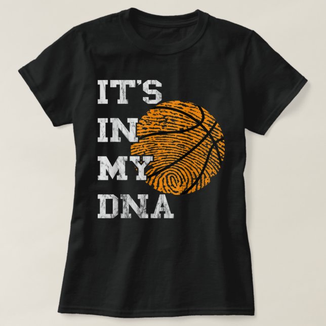 Camiseta Basquete Está Na Minha Impressão Digital De DNA A  (Frente do Design)