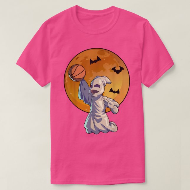 Camiseta Basquete-Fantasma Halloween Men (Frente do Design)