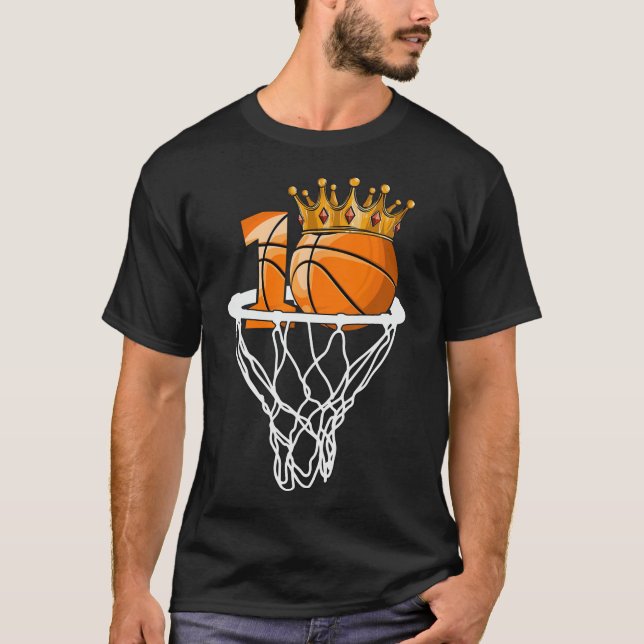 Camiseta Basquete Feliz 10º Aniversário Bola 10 Anos (Frente)