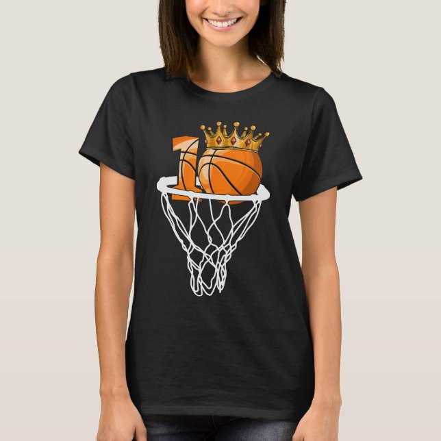 Camiseta Basquete Feliz 10º Aniversário Bola 10 Anos (Frente)