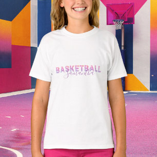 Camiseta Basquete Feminino Personalizado Letras Modernas Ro
