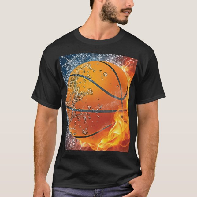 Camiseta Basquete flamejante (Frente)