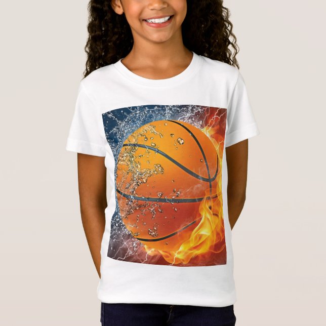 Camiseta Basquete flamejante (Frente)