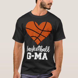Camiseta Basquete G-Mães Funny Basball Heart Avó Gee
