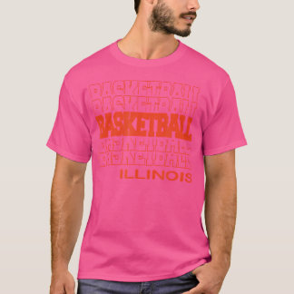 Camiseta Basquete Illinois em moderna empilhamento