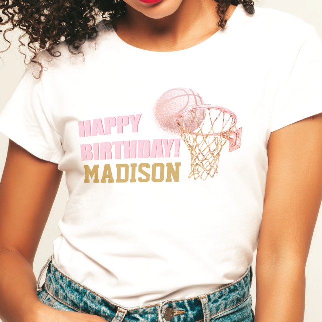 Camiseta Basquete Luxury Girl Birthday (Criador carregado)