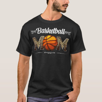 Camiseta Basquete Mãe Leopardo Bola Engraçada Mãe Dia de as