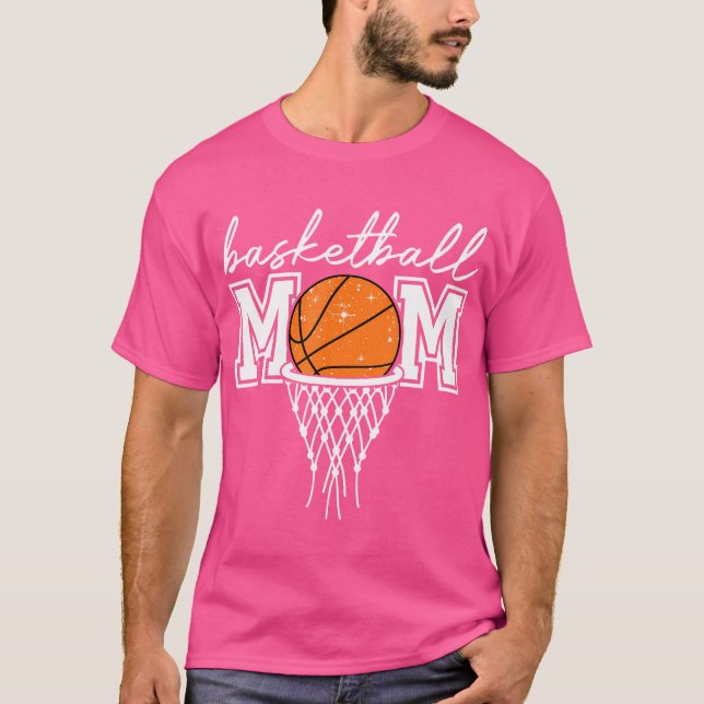Camiseta Basquete Mãe Mãe Leopardo Rede de Hoop de Basquete (Frente)