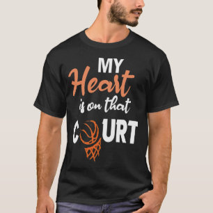 Camiseta Basquete Meu Coração Está No Tribunal