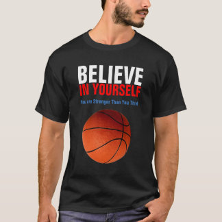 Camiseta Basquete Motivacional Acredite em si mesmo