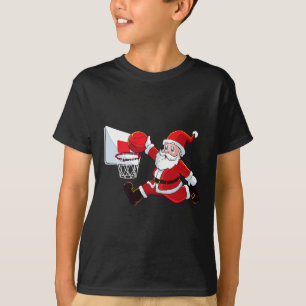 Camiseta Basquete Natal Papai Noel Slam Dunk Boy