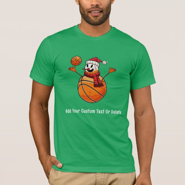 Camiseta Basquete Natal Snowman Snowball Xmas (Frente)