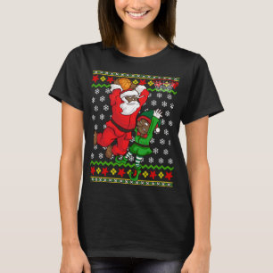 Camiseta Basquete negro afro-americano Papai Noel Dunk