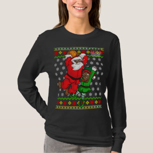 Camiseta Basquete negro afro-americano Papai Noel Dunk