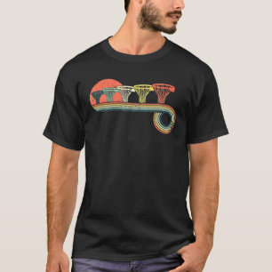 Camiseta Basquete Net Retro Vintage Sunset Rainbow