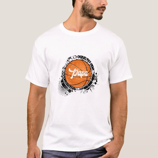 Camiseta Basquete Papá Vintage, Futebol Familiar (Frente)