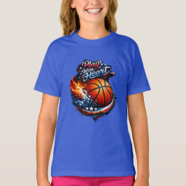 Camiseta Basquete Play With Heart Meninas Motivacionais