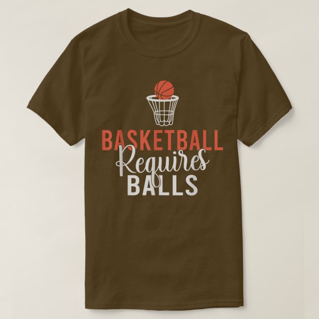Camiseta Basquete requer Bolas engraçadas (Frente do Design)