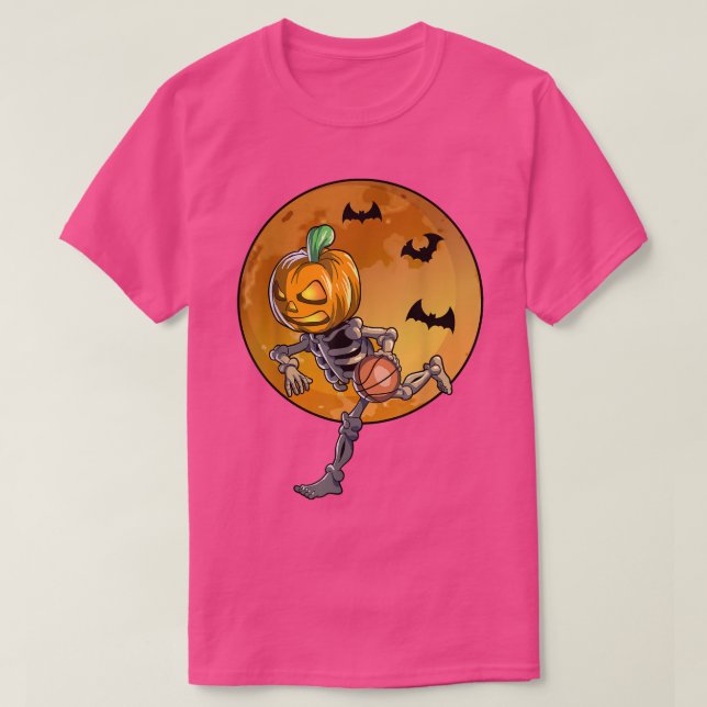 Camiseta Basquete Skeleton Halloween Men Basquete (Frente do Design)