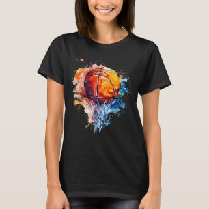 Camiseta Basquete Splash Amante do Basquete Aquarela Colori