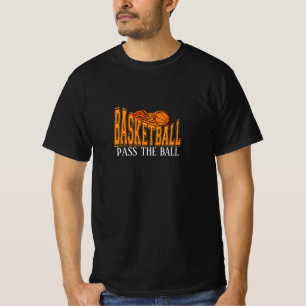 Camiseta Basquete - Tipografia de Bola em Chamas