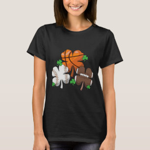 Camiseta Basquetebol Beisebol Futebol Shamrock Dia de Patri