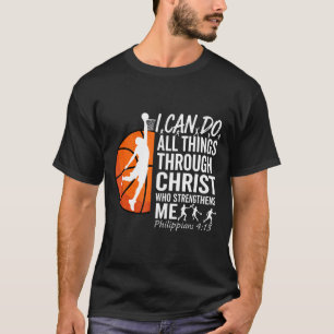 Camiseta Basquetebol Cristão Filipenses 4 13 Versículo da B