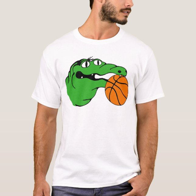 Camiseta BASQUETEBOL da engrenagem do jacaré nenhumas (Frente)