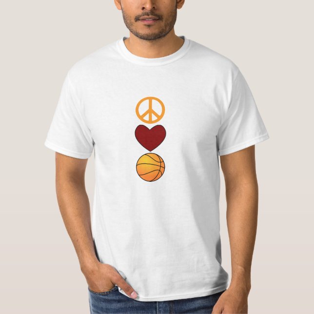 Camiseta BASQUETEBOL do AMOR da PAZ (vertical) (Frente)