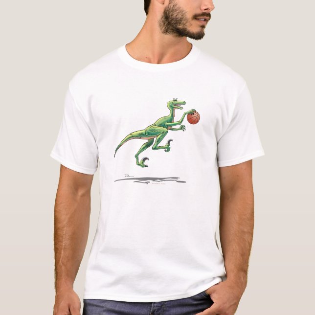 Camiseta Basquetebol do dinossauro dos desenhos animados do (Frente)