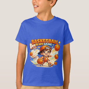 Camiseta Basquetebol É Meu Jogo   Design Cute Kawaii de Esp