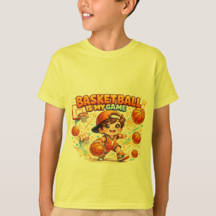 Camiseta Basquetebol É Meu Jogo Design Cute Kawaii de Esp