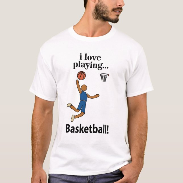 Camiseta Basquetebol Eu Amo Jogar Basquetebol (Frente)
