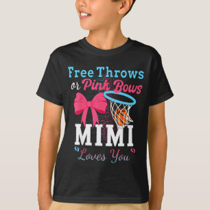 Camiseta Basquetebol lança laços cor-de-rosa mimi ama você