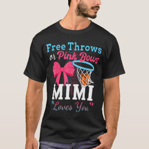 Camiseta Basquetebol lança laços cor-de-rosa mimi ama você