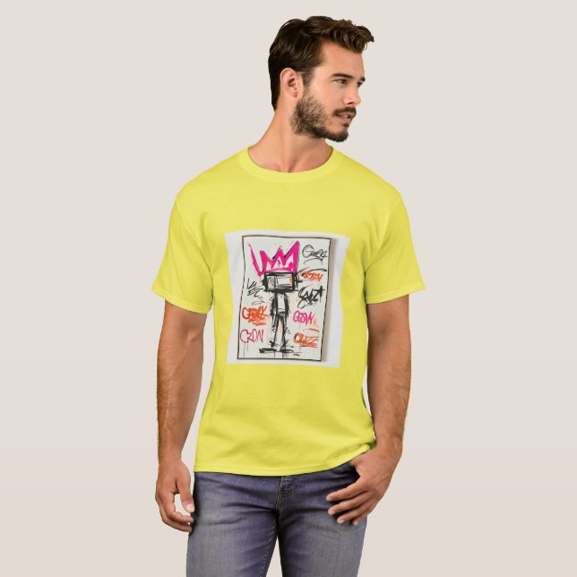 Camiseta Basquiat Estilo Neo Expressionista Coroa Monstro G (Frente Completa)