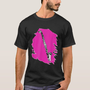 Camiseta Bass Clarinet Oferece Raparigas Mulheres Jazz Mús