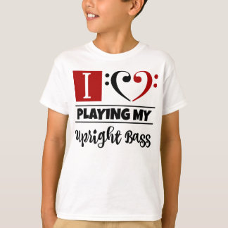 Camiseta Bass Clef Heart Eu Adoro Tocar Meu Bass Na Verdade