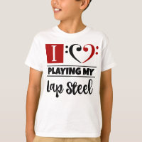 Bass Clef Heart Eu Adoro Tocar Meu Lap Steel