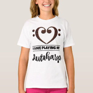 Camiseta Bass Clef Heart Love Tocando Autoharp