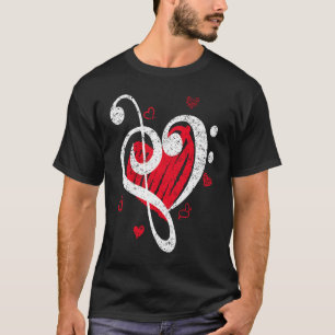 Camiseta Bass Clef Love Contrabass Jazz Music Upright Bass