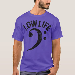 Camiseta Bass Clef Low Life Music Marching Banda Baixo Bras