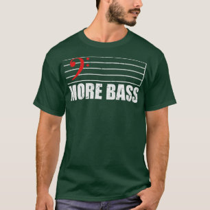 Camiseta Bass Clef More Bass Gift Para Baixo E Nota musical