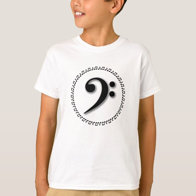 Camiseta Bass Clef Music Note Design (Frente)