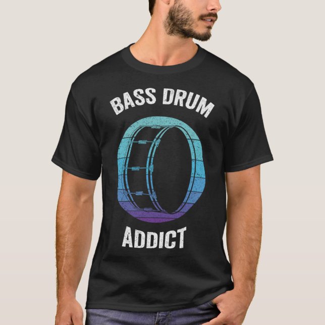 Camiseta Bass Drum Addict Vintage Kick Drums (Frente)