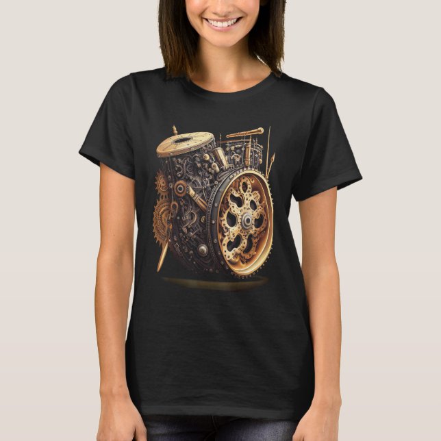 Camiseta Bass drum  music instrument Graphic steampunk (Frente)