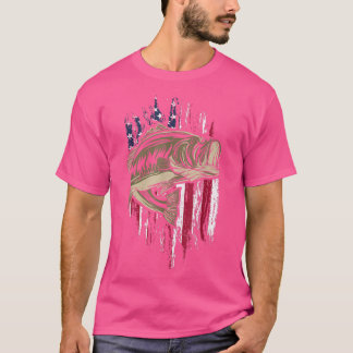 Camiseta Bass Fisheries American Flag 4 De Julho Presente P
