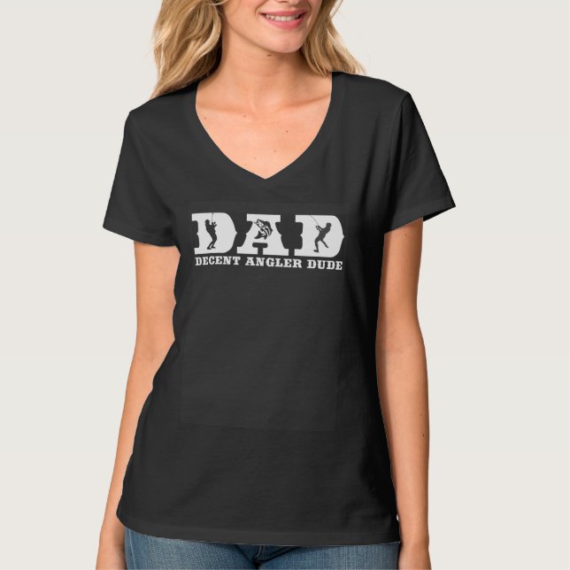 Camiseta Bass Fishing DAD Decent Angler Dude Cool Fathers D (Frente)