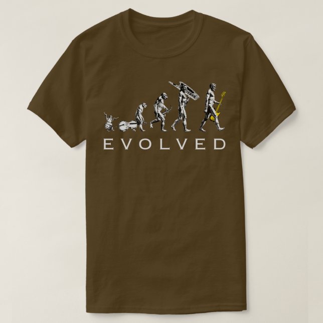 Camiseta Bass Guitar EvolutionTSirt (Frente do Design)