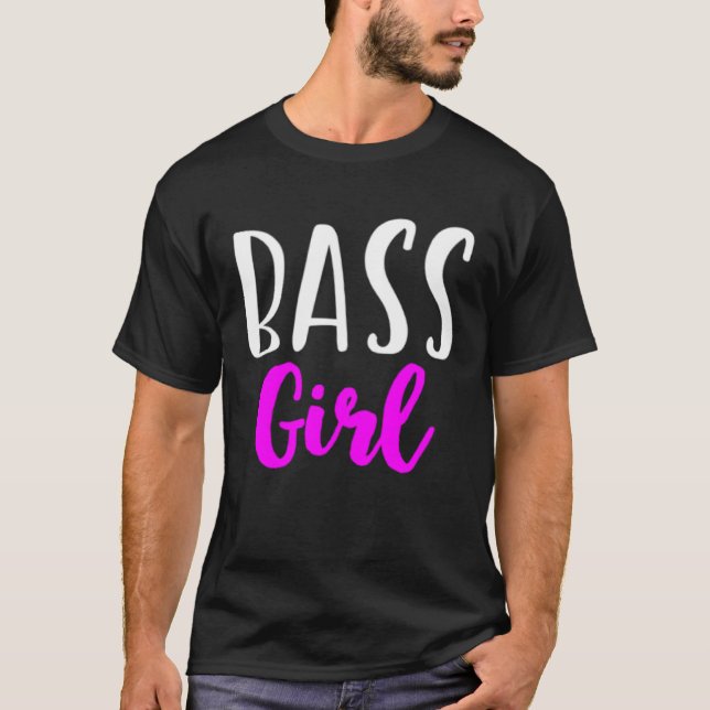 Camiseta Bass Guitar Girl Player Women  Cute (Frente)